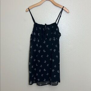 Divided H&M Black Butterfly Print Spaghetti Strap Mini Dress